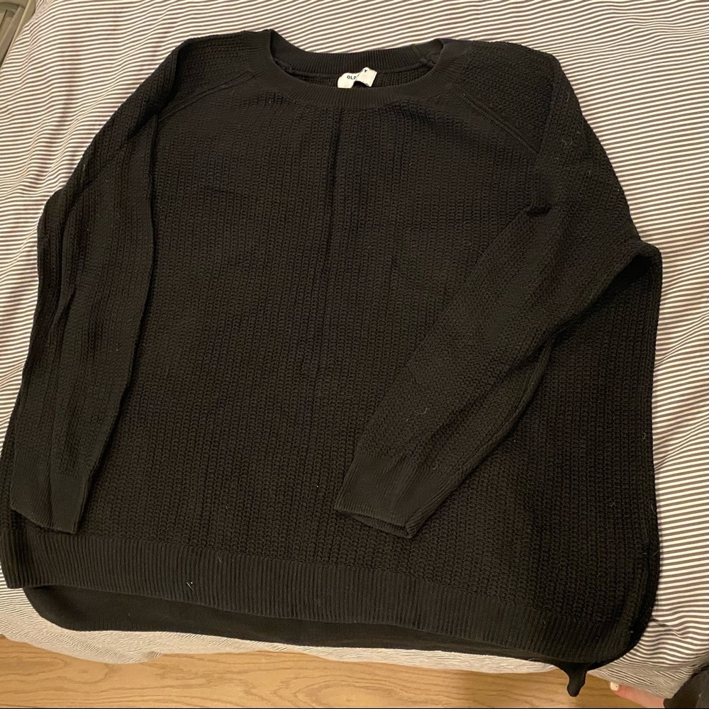 Tunic Length, Classic Black Sweater